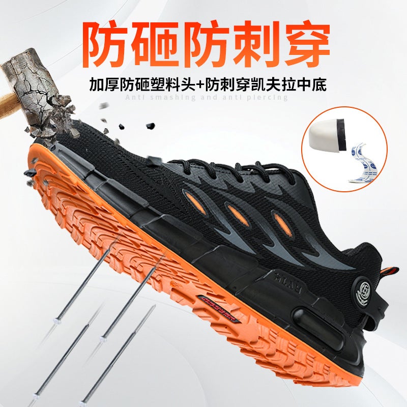 New Style Labor Protection Shoes Men'S Summer Breathable Deodorant Lightweight Soft Bottom Fly-Woven Anti-Smashing Anti-Puncture Safety Insulated Shoes 10Kv - Image 3